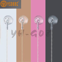 Quad Dynamic Drivers Deep Bass Half In-Ear Headphones with Microphone Volume Control Noise Isolating Lightweight 3.5mm Wired Earphones for Work Commute Sports